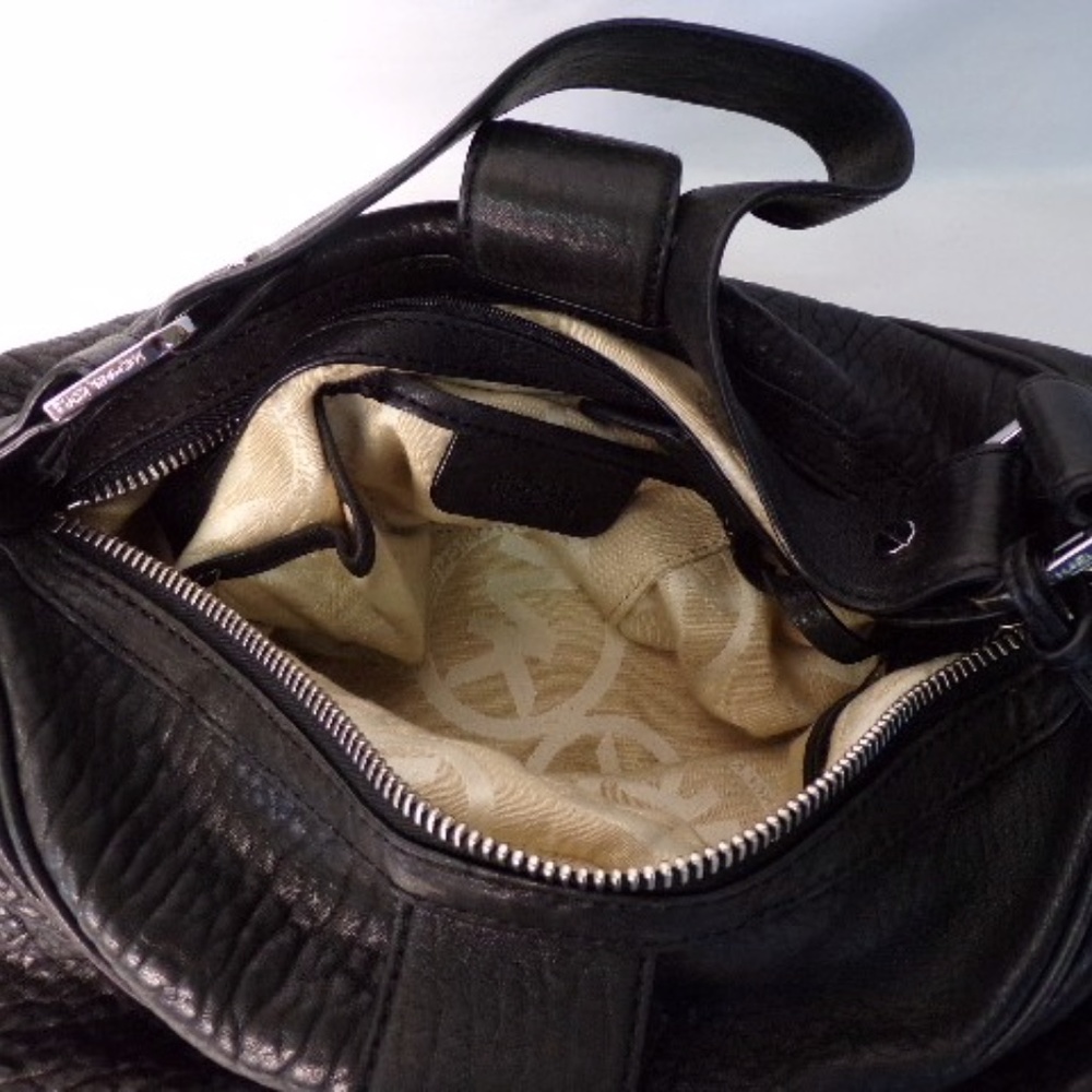 Michael Michael Kors Soft Pebbled Leather Belted Buckle Hobo Shoulder Black Bag - Picture 13 of 14